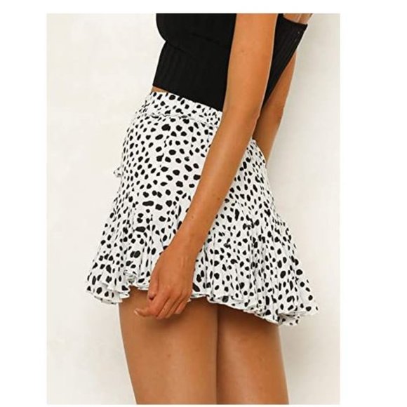 Women's High Waist Swing Ruffle Mini Skirt - Picture 2 of 7